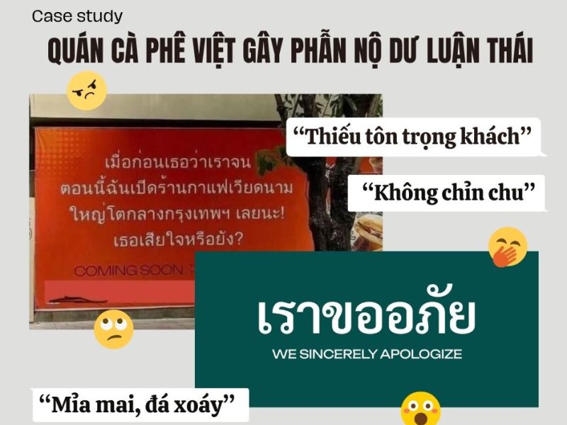 Case Study: Quán cà phê Việt gây phẫn nộ dư luận&nbsp;Thái